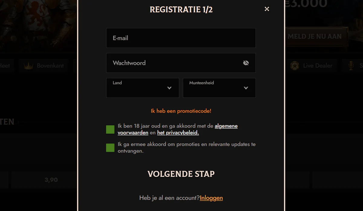 Van registreren naar je eerste storting